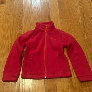 Columbia pink fleece zip up, size kids XS (6/6x)